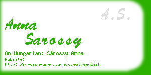 anna sarossy business card